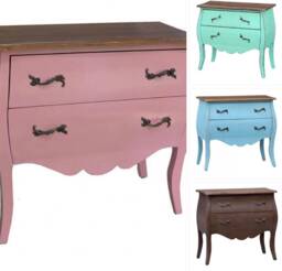 French Shabby Chic Chest Of Draws, Dressing Table, Bedroom Nursery Storage, Distressed Annie Sloan Chalk Paint, Carved, Decorative Handles - thumbnail 1