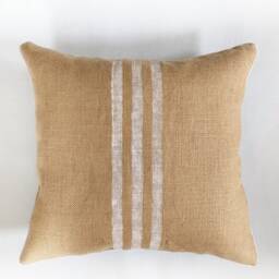Hand Painted Grain Sack Pillow Cover Farmhouse Burlap, Buffalo Check Back - 20x20 - thumbnail 3
