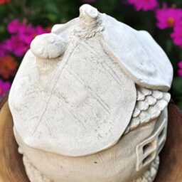 Concrete House Statue Cement Sculpture Garden Figurine Outdoor Forest Home Ornament Front Door Decoration House Lover Gift - thumbnail 4