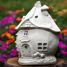 Concrete House Statue Cement Sculpture Garden Figurine Outdoor Forest Home Ornament Front Door Decoration House Lover Gift - thumbnail 1