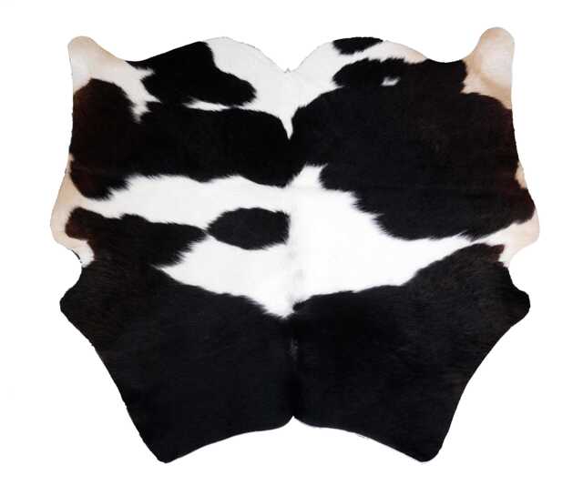 Black & White Cowhide Rug Small Natural Hair-On Leather - 37x35 Inches - image 1
