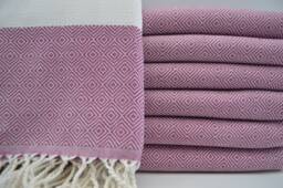 "Violet Color Towel, Turkish Bath Towel, Diamond Towel, Peshtemal, 38""x70"
