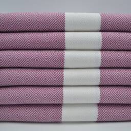 "Violet Color Towel, Turkish Bath Towel, Diamond Towel, Peshtemal, 38""x70" - thumbnail 2