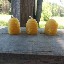 Michigan Beeswax Skep Beehive Mini Candles - Set Of 3 - thumbnail 2