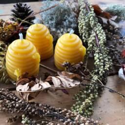 Michigan Beeswax Skep Beehive Mini Candles - Set Of 3 - thumbnail 3
