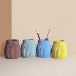 Pencil Potdesk Organizer Made With Recycled Materials, Idea For Office Accessories, Storage & Decoration, Scandinavian Design, Gift Home - thumbnail 2