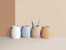 Pencil Potdesk Organizer Made With Recycled Materials, Idea For Office Accessories, Storage & Decoration, Scandinavian Design, Gift Home - thumbnail 1