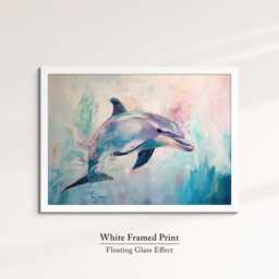 Dolphin Abstract Oil Painting Framed Print & Canvas Large Sizes Wall Art Poster Animal Home Decor Interior Gift Idea - thumbnail 3