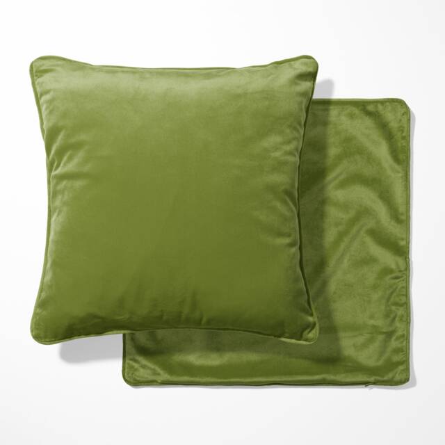 Large Olive Green Velvet Double Sided Cushion With Optional Piping, Pillow Cover, Cushion, 19 Inch Square - image 1
