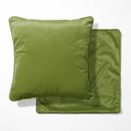 Large Olive Green Velvet Double Sided Cushion With Optional Piping, Pillow Cover, Cushion, 19 Inch Square - thumbnail 1