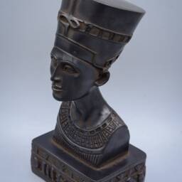Statue Of Egyptian Queen Nefertiti Black Heavy Solid Stone Made in Egypt - thumbnail 4