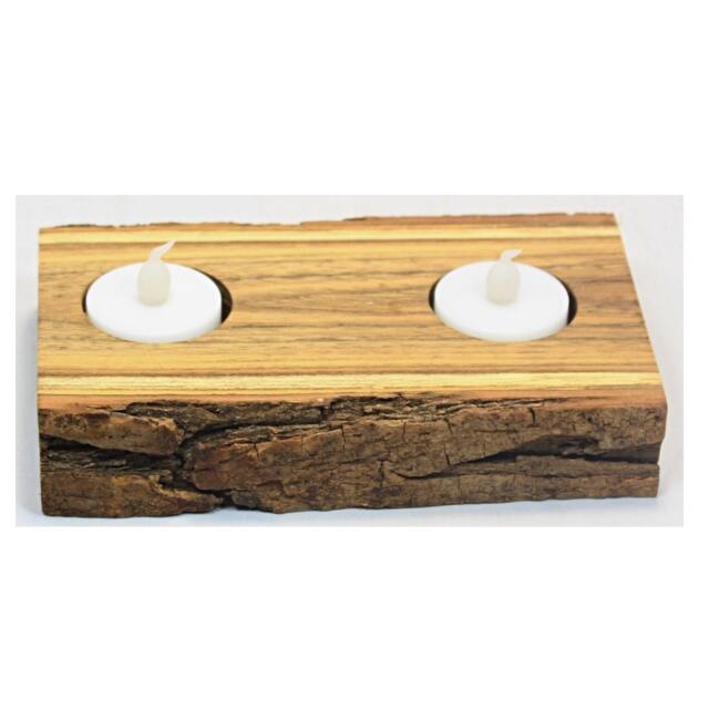Handmade Live Edge Wood Tea Light Holder Australian Hardwood Candle Stand - image 1