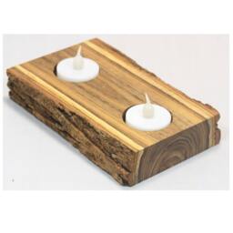 Handmade Live Edge Wood Tea Light Holder Australian Hardwood Candle Stand - thumbnail 2