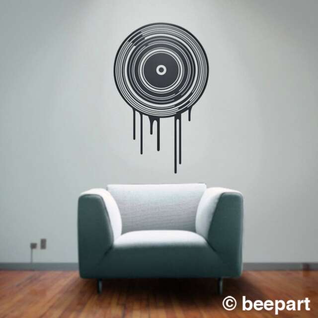 Dripping Record Wall Decal - Music Art, Decor, Turntable, Collector Living Room Lover Gift, Lover - image 1