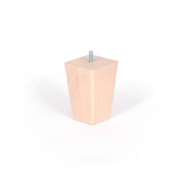 4x Wooden Furniture Tapered Square Legs Feet Beech For Stools Sofa Chair Chest Hotel 4'' - 8'' Sanded Raw Various Colours M8 Fixing Plates - thumbnail 2