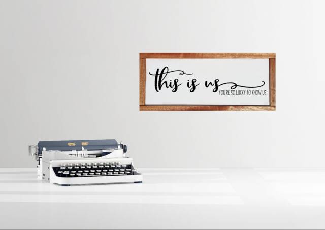 This Is Us Wooden Farmhouse Sign, Funny Farm House Style Decor You're So Lucky To Know Us, Wood Wall - image 1