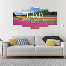 Psalm 488 God Makes Her Secure Forever Bible Verse Wall Art Canvas Scripture Home Decor Religious Framed Painting Gifts - thumbnail 3