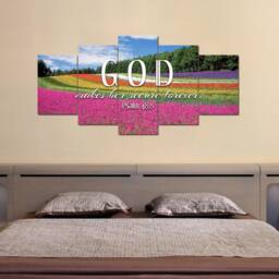 Psalm 488 God Makes Her Secure Forever Bible Verse Wall Art Canvas Scripture Home Decor Religious Framed Painting Gifts - thumbnail 2