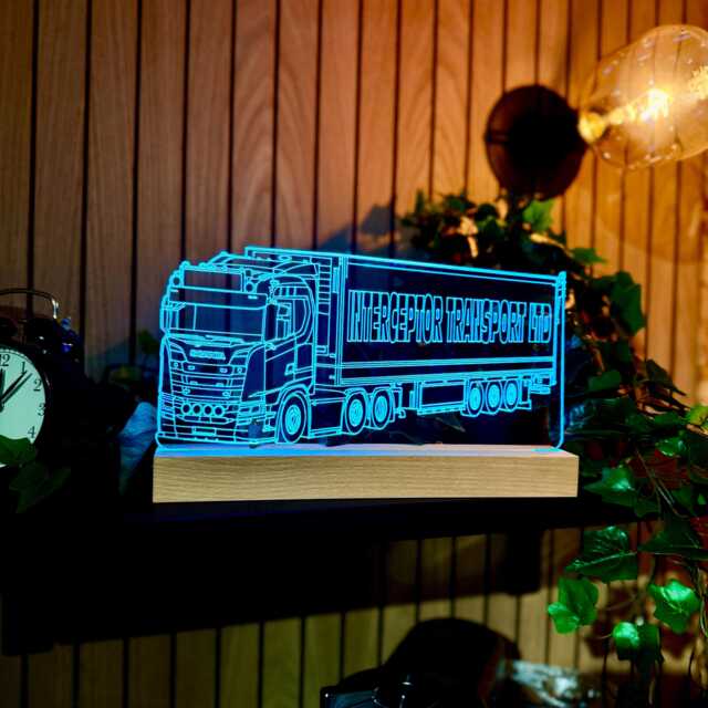 Personalised Lorry Light - Led Lamp For Driver, Truck Cab Sign Night Light, Driver Accessory, Kids For Bedroom - image 1