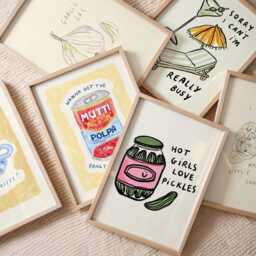 Hot Girls Love Pickles Wall Print - Food & Drink Poster Pickle Illustration Trendy Aesthetic Kitchen Artwork Home Prints - thumbnail 3
