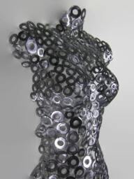 Abstract Metal Torso Wall Art Sculpture By Holly Lentz - thumbnail 3