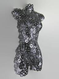 Abstract Metal Torso Wall Art Sculpture By Holly Lentz - thumbnail 2