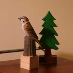 Handmade Wooden Bird Figurine, Bookshelf Decor, Hand Crafted Birds, Lover Gift, Artisan Animal Toucan, Bald Eagle, Sparrow - thumbnail 4