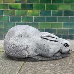 Large Bunny Sculpture Outdoor Rabbit Statue Stone Animal Figurine Cement Pet Ornament Handmade Art Bunny Lover Gift Garden - thumbnail 3