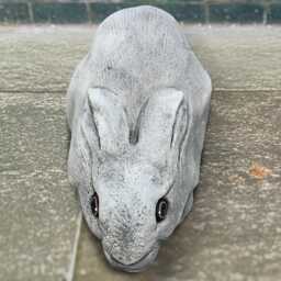 Large Bunny Sculpture Outdoor Rabbit Statue Stone Animal Figurine Cement Pet Ornament Handmade Art Bunny Lover Gift Garden - thumbnail 2