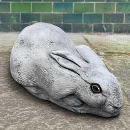 Large Bunny Sculpture Outdoor Rabbit Statue Stone Animal Figurine Cement Pet Ornament Handmade Art Bunny Lover Gift Garden - thumbnail 1