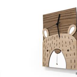 Cute Teddy - Wooden & Acrylic Wall Clock Kids Nursery Room Teens Baby - thumbnail 2