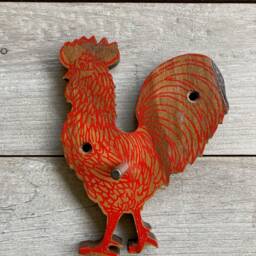 Handmade Animal Wall Hook Reclaimed Wood Bunny, Rooster, Squirrel - thumbnail 3