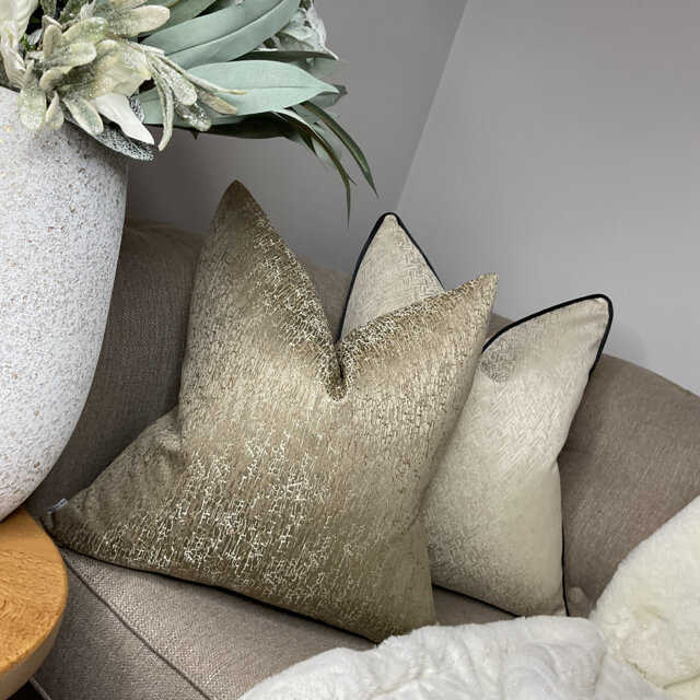 "Luxury Pillow, Blake Textured Cushion Pillow Cover, Brass Gold Designer Fabric, Sofa - Bed Throw Cover 16"" 18"" 20"" 22"" 24"" 26" - image 1