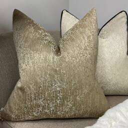 "Luxury Pillow, Blake Textured Cushion Pillow Cover, Brass Gold Designer Fabric, Sofa - Bed Throw Cover 16"" 18"" 20"" 22"" 24"" 26" - thumbnail 2