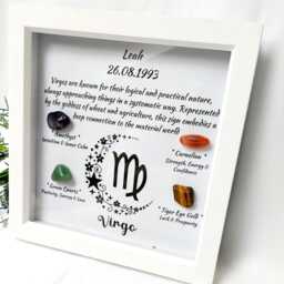 Personalised Virgo Zodiac Crystal Picture Frame, Astrology Decor, UK Seller - thumbnail 3