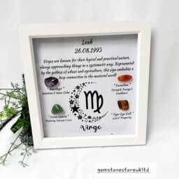 Personalised Virgo Zodiac Crystal Picture Frame, Astrology Decor, UK Seller - thumbnail 2