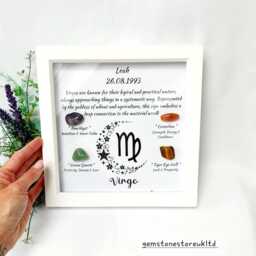 Personalised Virgo Zodiac Crystal Picture Frame, Astrology Decor, UK Seller - thumbnail 4