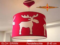 Children's Room Lamp Elch Erwin ??45 cm Pendant Light Red