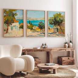 Set Of 3 Israel Posters, Travel Prints, Art, Botanical Decor, Floral Arts, Jewish Wall Middle Eastern Prints - thumbnail 3