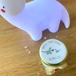Baby Sprinkle Dinosaur Favours - Personalised Eco Soy Wax Mini Candles - thumbnail 2