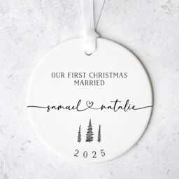 Personalised First Christmas Married Ornament - Custom Wedding Gift For Couple Names Tree Decoration Keepsake Bauble - thumbnail 2