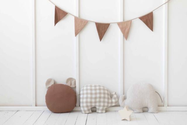 Linen Elephant Pillow. Handmade Toy. Custum Color Baby Toy Baby Room Nursery Pillow Linen Decor. Elephant - image 1
