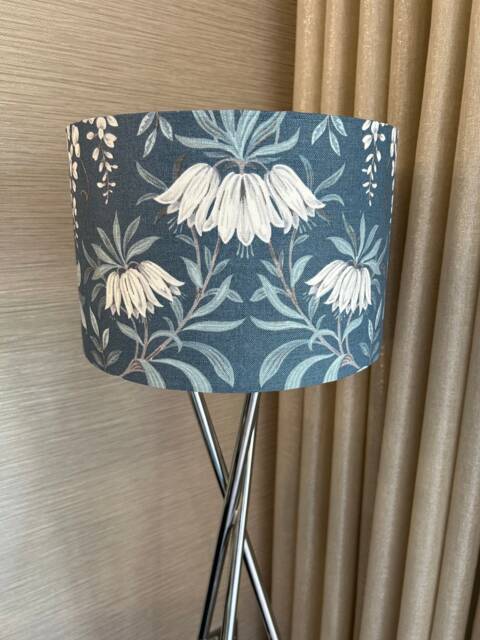 Handmade Lampshade in Laura Ashley Parterre Seaspray Blue Floral Fabric, Various Sizes Available, Ceiling Or Table/Floor Lamp Options - image 1