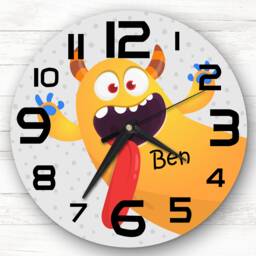 Funny Yellow Tongue Monster Custom Gift Personalised Clock - thumbnail 1