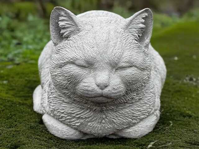 Garden Cat Statue Concrete Kitten Sculpture Outdoor Kitty Figurine Cement Memorial Decoration Kitten Lover Gift Yard Art Lawn Ornament - image 1