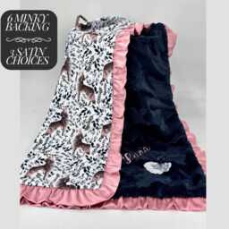 Personalized Baby Blanket Minky Shower Gift Custom Security With Satin Binding Soft Newborn Forest Nursery Decor - thumbnail 2
