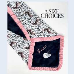 Personalized Baby Blanket Minky Shower Gift Custom Security With Satin Binding Soft Newborn Forest Nursery Decor - thumbnail 3