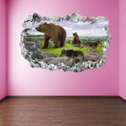 Wolf Bear Wall Decal Sticker Mural Poster Print Art Home Decor Kr21 - thumbnail 2