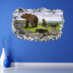 Wolf Bear Wall Decal Sticker Mural Poster Print Art Home Decor Kr21 - thumbnail 3