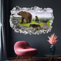 Wolf Bear Wall Decal Sticker Mural Poster Print Art Home Decor Kr21 - thumbnail 1